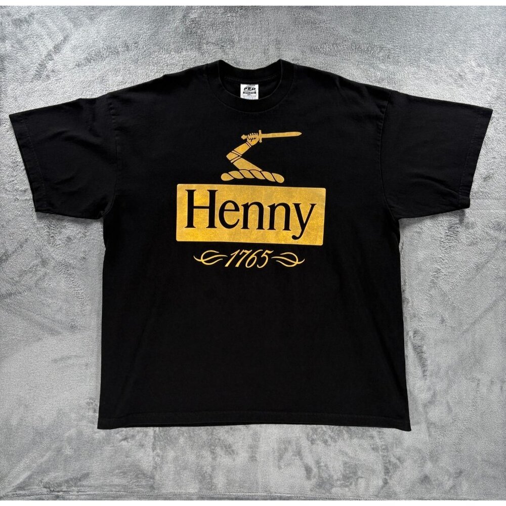 PRO Athletic Henny 1765 Hip Hop Rap T Shirt Men 3XL Black Gold Graphic Y2K VTG